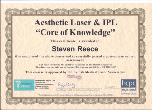 Steve laser certificate Core of Knowledge